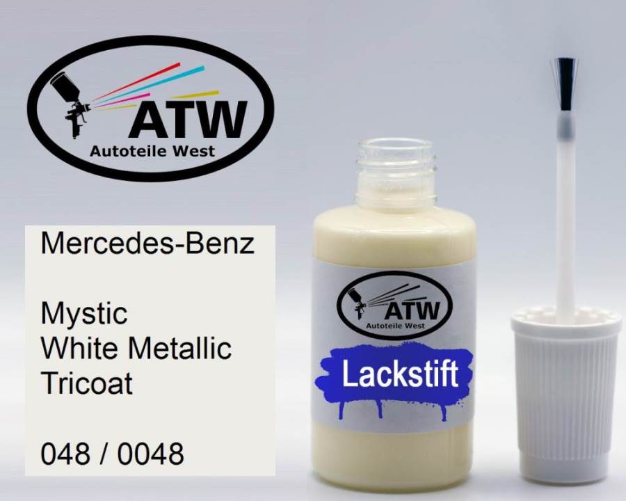 Mercedes-Benz, Mystic White Metallic Tricoat, 048 / 0048: 20ml Lackstift, von ATW Autoteile West.